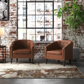 Saki Boney Tufted Faux Leather Club Chair