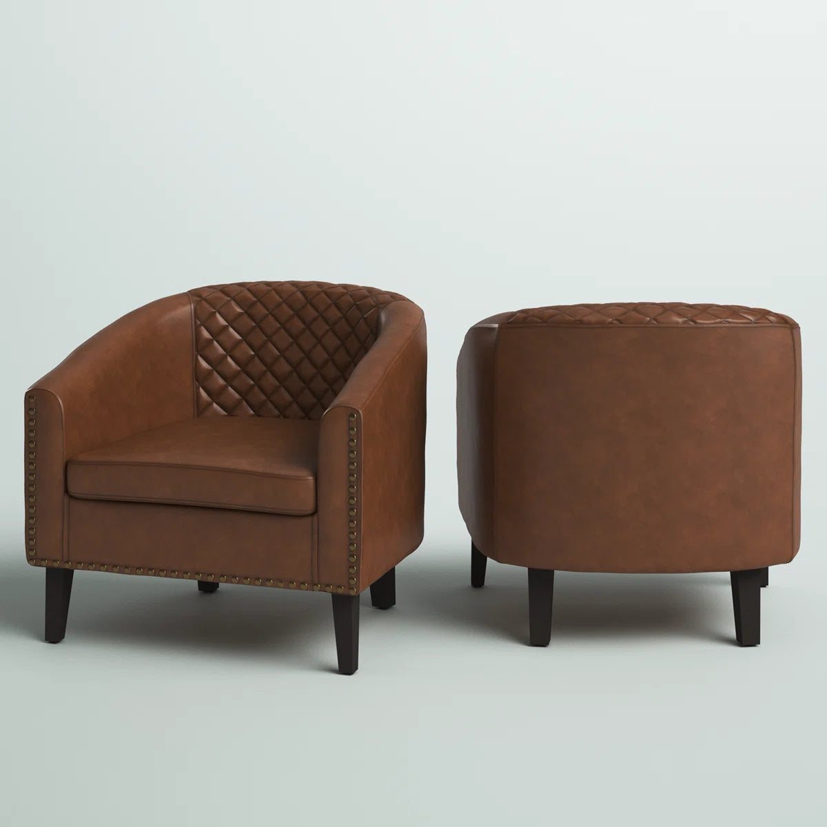 Saki Boney Tufted Faux Leather Club Chair