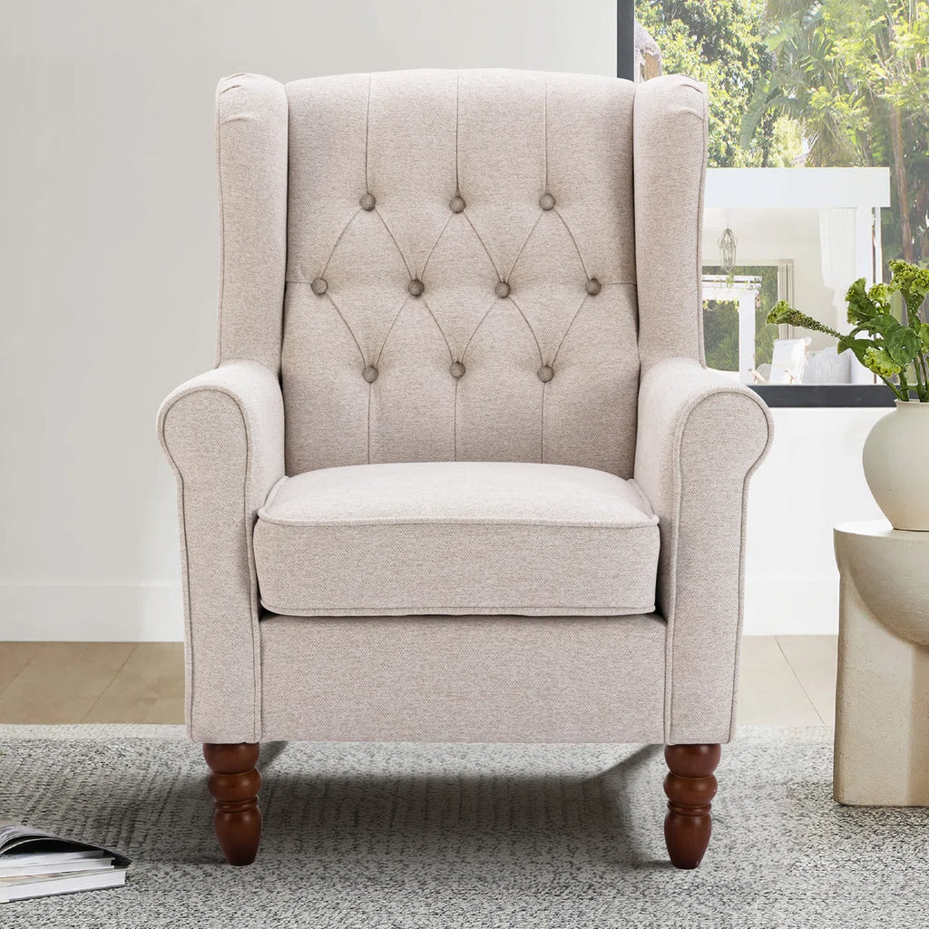 Nana Button-Tufted Wingback Chair