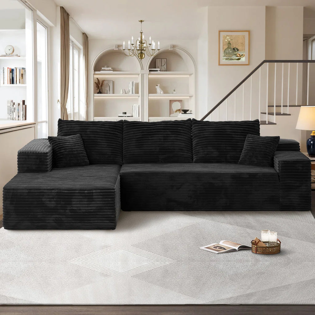Himari L‑Shaped Corduroy Sofa