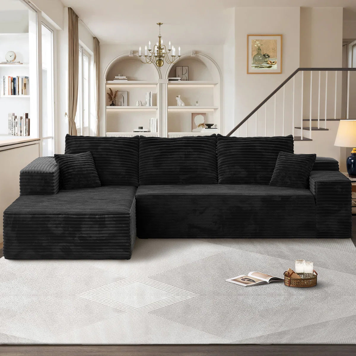 Himari L‑Shaped Corduroy Sofa